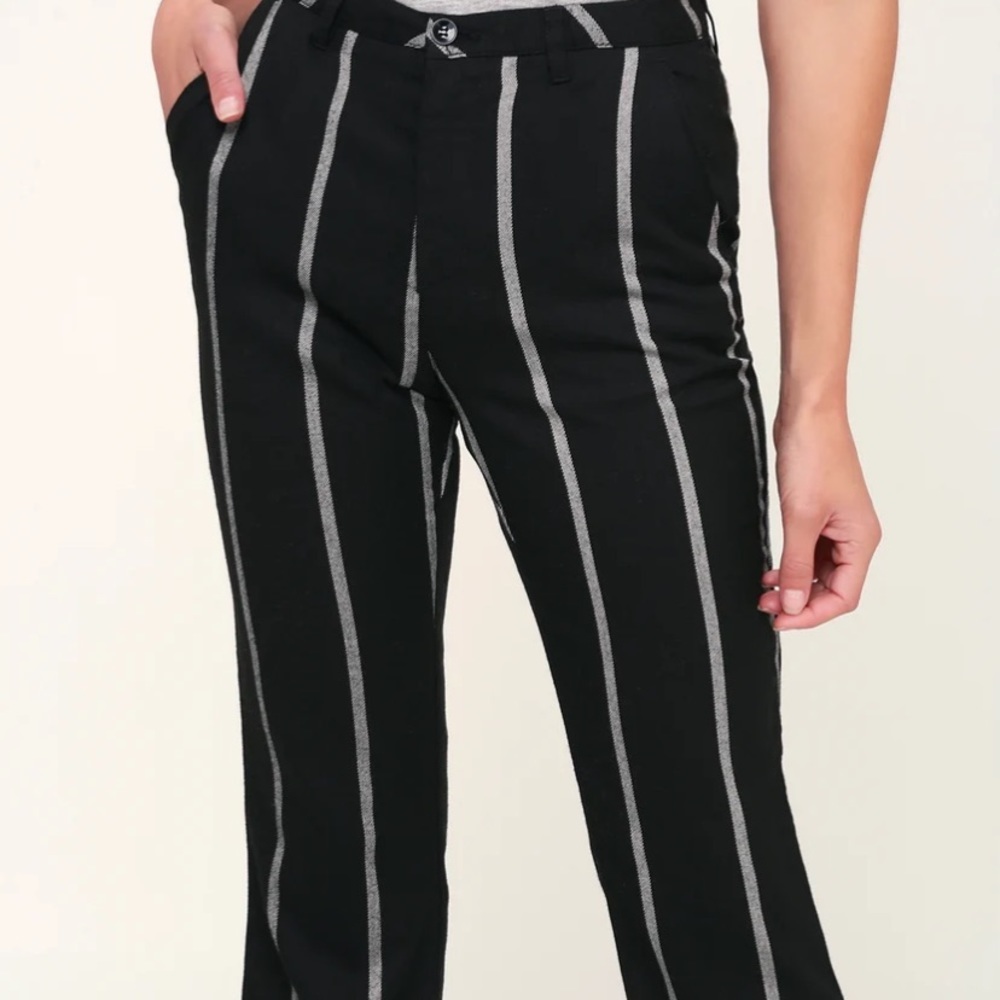 5 for $35! Mad hotter black striped cropped kick flare pants Stone Row